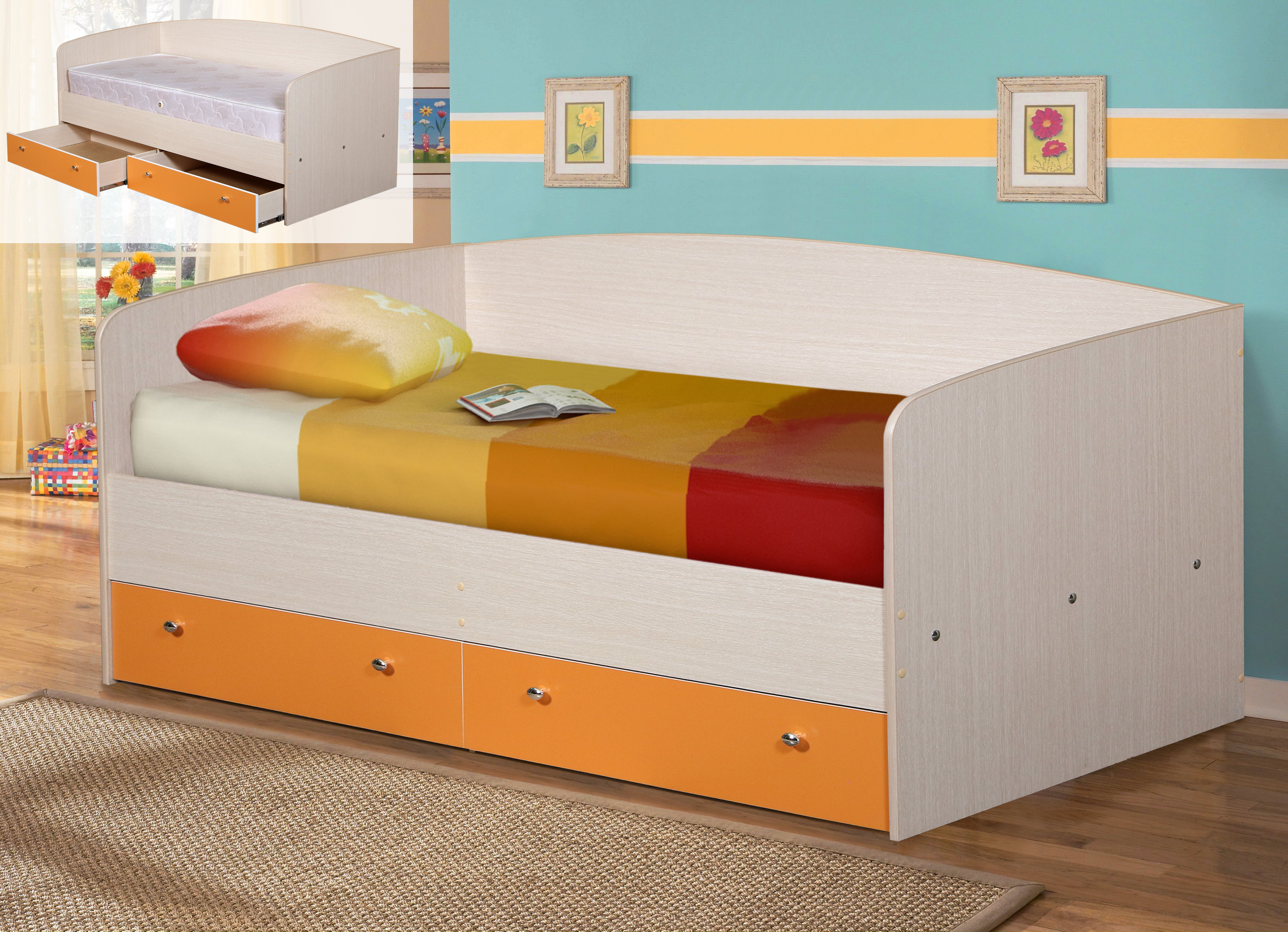 мир мебели кровать радуга 2